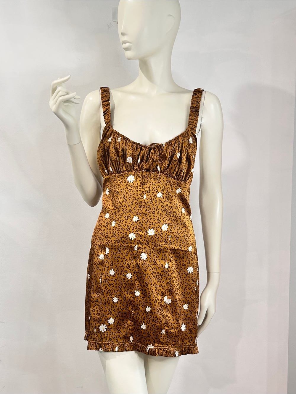 For Love & Lemons Tawny Mini Dress - Cheetah NWOT Medium - Picture 7 of 11